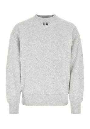 Msgm Melange Grey Cotton Sweatshirt