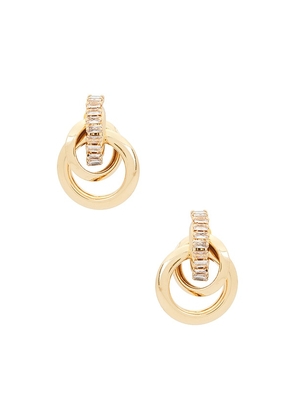 8 Other Reasons Willow Mini Hoop Earrings in Metallic Gold.