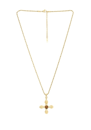 8 Other Reasons Cross Pendant Necklace in Metallic Gold.