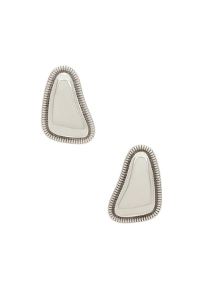 8 Other Reasons Amber Stud Earrings in Metallic Silver.