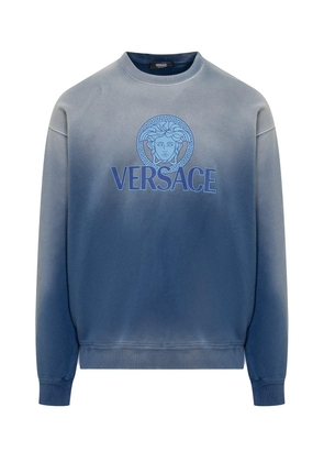Versace Logo-Printed Gradient Crewneck Sweatshirt