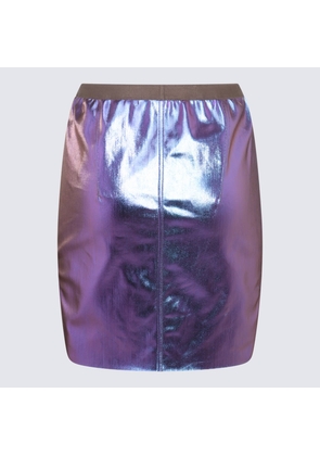 Rick Owens Purple And Blue Cotton Blend Diana Skirt