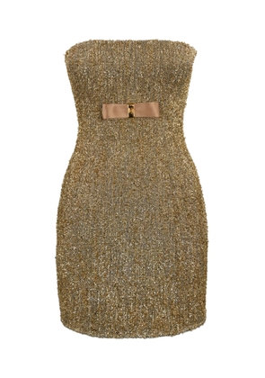 Elisabetta Franchi Gold Lurex Tweed Dress