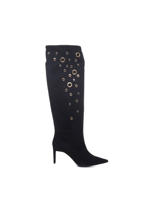 Pinko Embellished Holes Eco-Suede Boots