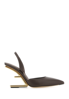 Fendi Chocolate Leather First Pumps
