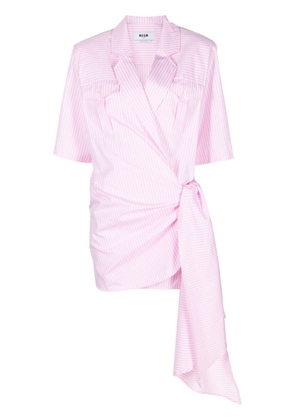 MSGM striped cotton shirtdress - Pink