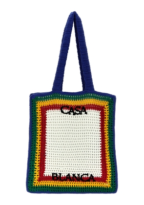 Casablanca Cotton Stripe Crochet Shopping Bag