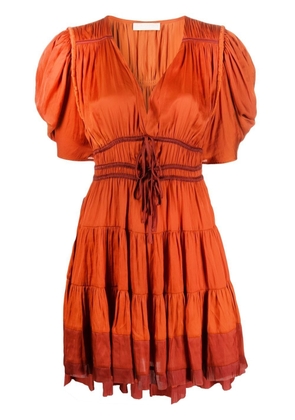 Ulla Johnson V-neck short-sleeve dress - Orange