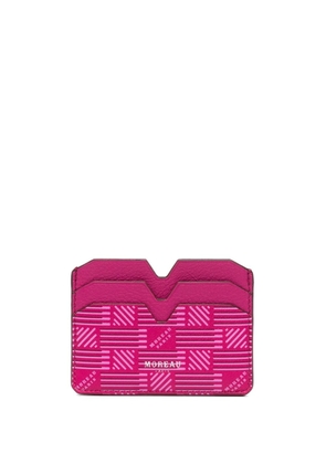 Moreau logo-print leather card holder - Pink