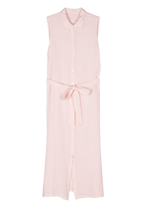 120% Lino belted linen shirtdress - Pink