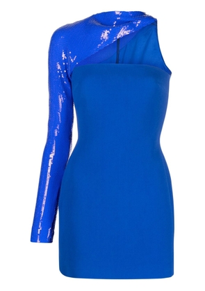 David Koma asymmetric midi dress - Blue