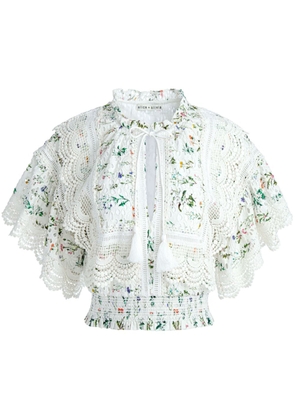 alice + olivia Tabitha lace blouse - White
