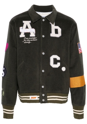 Advisory Board Crystals Blanket Varsity fleece bomber jacket - Brown