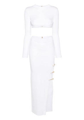 Elisabetta Franchi chain-detailing maxi skirt set - White
