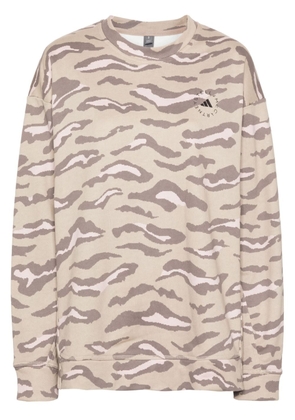 adidas by Stella McCartney logo-print leopard sweatshirt - Brown
