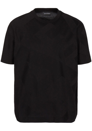 Emporio Armani jacquard monogram-pattern T-shirt - Black