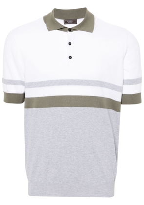 Peserico striped cotton polo shirt - White