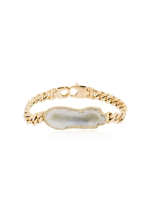 Kimberly McDonald 18kt yellow gold diamond and geode bracelet