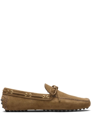 Car Shoe lace-up suede boat shoes - Brown