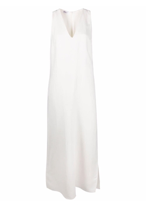 Brunello Cucinelli V-neck sleeveless dress - White