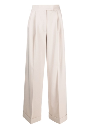 D.Exterior pressed-crease flared trousers - Neutrals