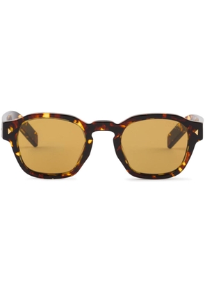 Prada Eyewear logo-plaque square-frame sunglasses - Brown