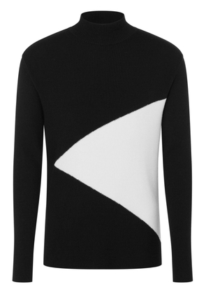 Moschino geometric-intarsia virgin-wool jumper - Black