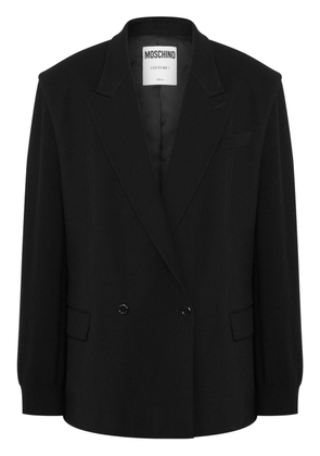 Moschino double-breasted knitted-sleeve blazer - Black