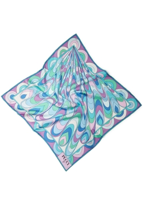 PUCCI Onde-print silk scarf - Blue