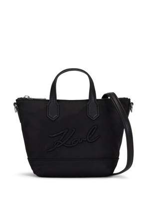 Karl Lagerfeld small K/Signature logo-appliqué tote bag - Black