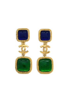 CHANEL Pre-Owned 1996 gold plated Gripoix clip-on drop earrings