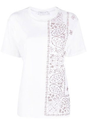 Fabiana Filippi motif-embroidered short-sleeve T-shirt - White