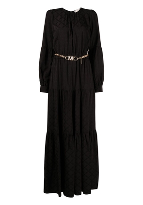 Michael Kors logo-jacquard kaftan dress - Black