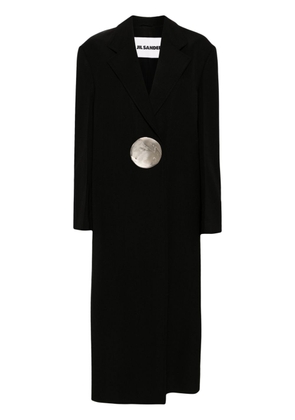 Jil Sander jewel-detail coat - Black