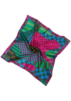 PUCCI Marmo-print silk scarf - Green