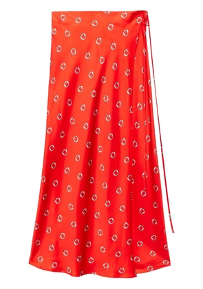 MSGM ring-print wrap skirt - Red