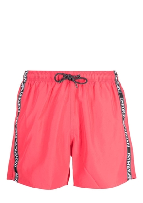 Emporio Armani logo-print drawstring swim shorts - Pink