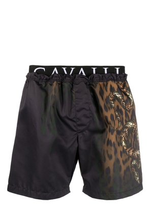 Roberto Cavalli leopard-print swim shorts - Black