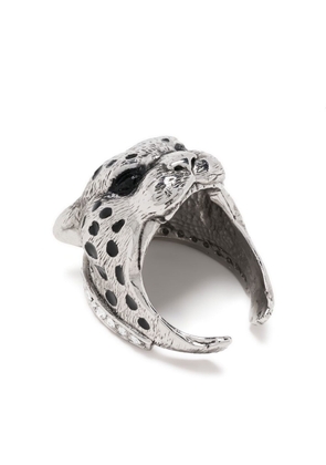 Roberto Cavalli Panther concave ring - Silver