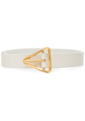 Bottega Veneta triangle-buckle leather belt - White