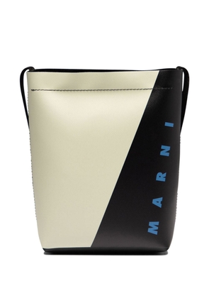 Marni Bicolor logo-print shoulder bag - Black