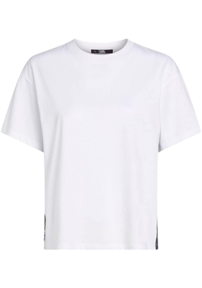Karl Lagerfeld logo-tape organic-cotton T-shirt - White