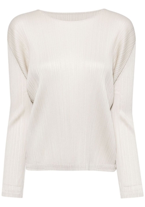 Pleats Please Issey Miyake February pleated top - Neutrals