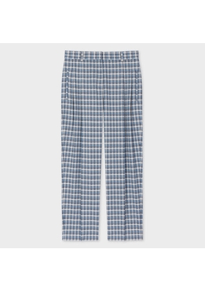 PS Paul Smith Women's Wool-Blend Blue Check Trousers