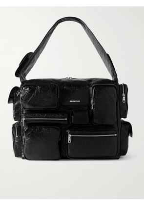 Balenciaga - Superbusy Large Cracked-Leather Tote Bag - Men - Black