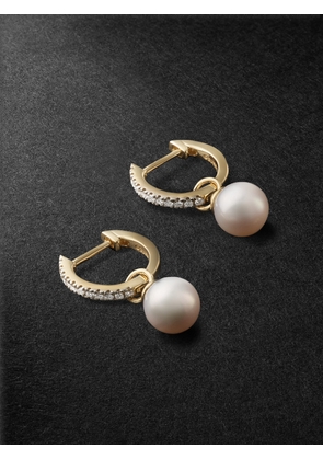 Mateo - Gold, Diamond and Pearl Hoop Earrings - Men - Gold