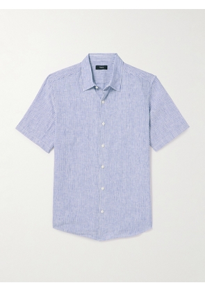 Theory - Irving Striped Linen Oxford Shirt - Men - Blue - S
