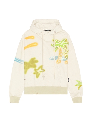 Palm Angels Palm Neon Hoody in Off White - Ivory. Size L (also in ).