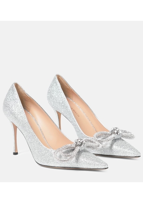 Mach & Mach Double Bow crystal-embellished pumps