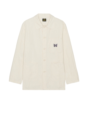 Needles D.n. Coverall Jacket in White - White. Size XL/1X (also in L, S).